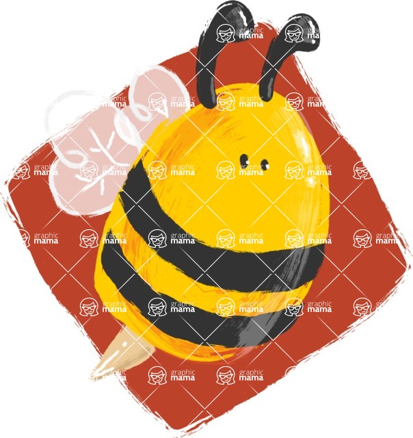 Cartoon Animal PNG Clipart - Bee Watercolor Avatar